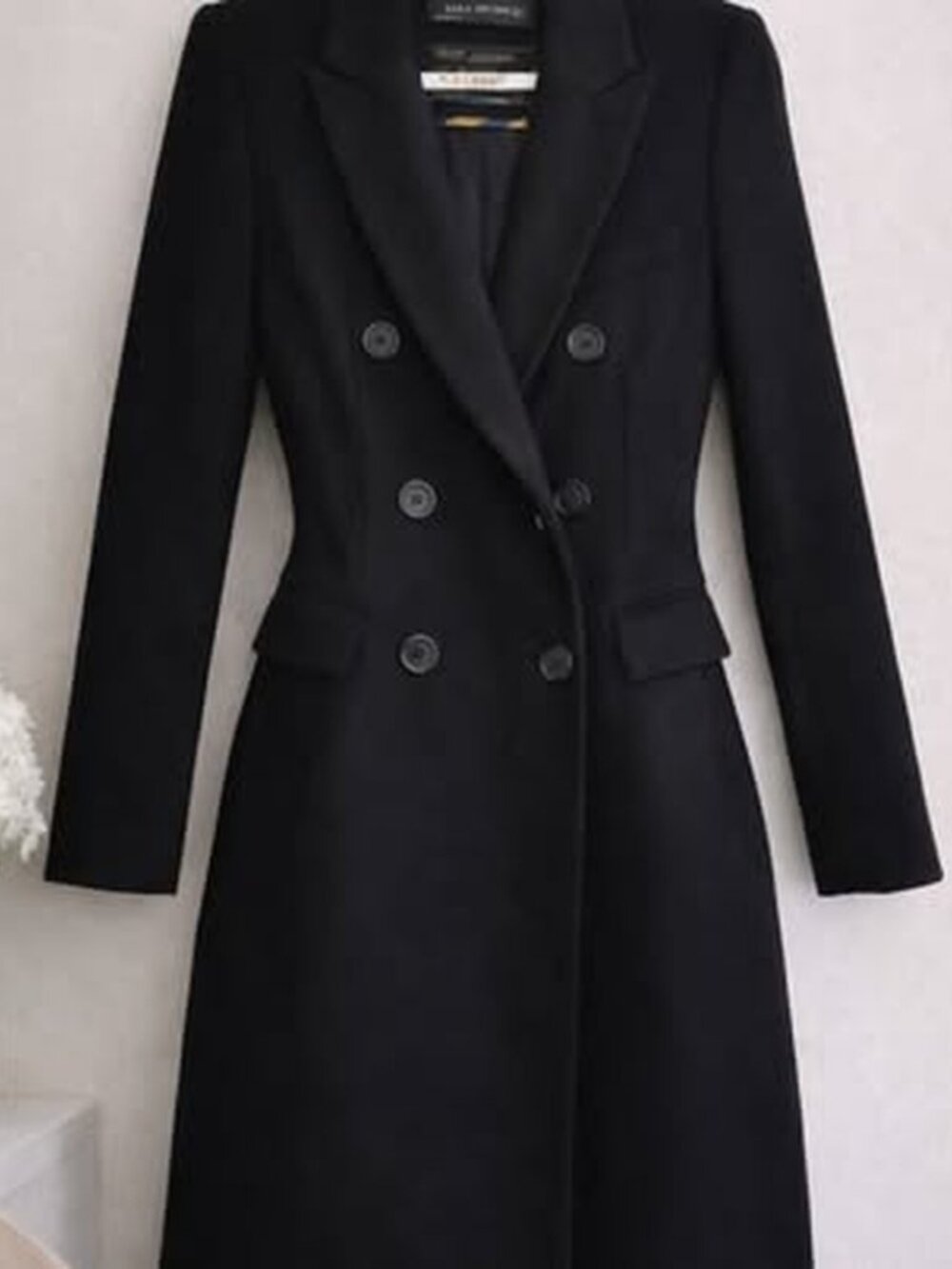 Zara Woman Black Tailored Coat - Manteco Wool - S
